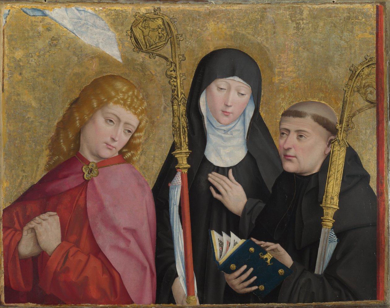 Santos João Evangelista, Escolástica e Bento O Retábulo Liesborn, ca. 1470-1480 de Master of Liesborn