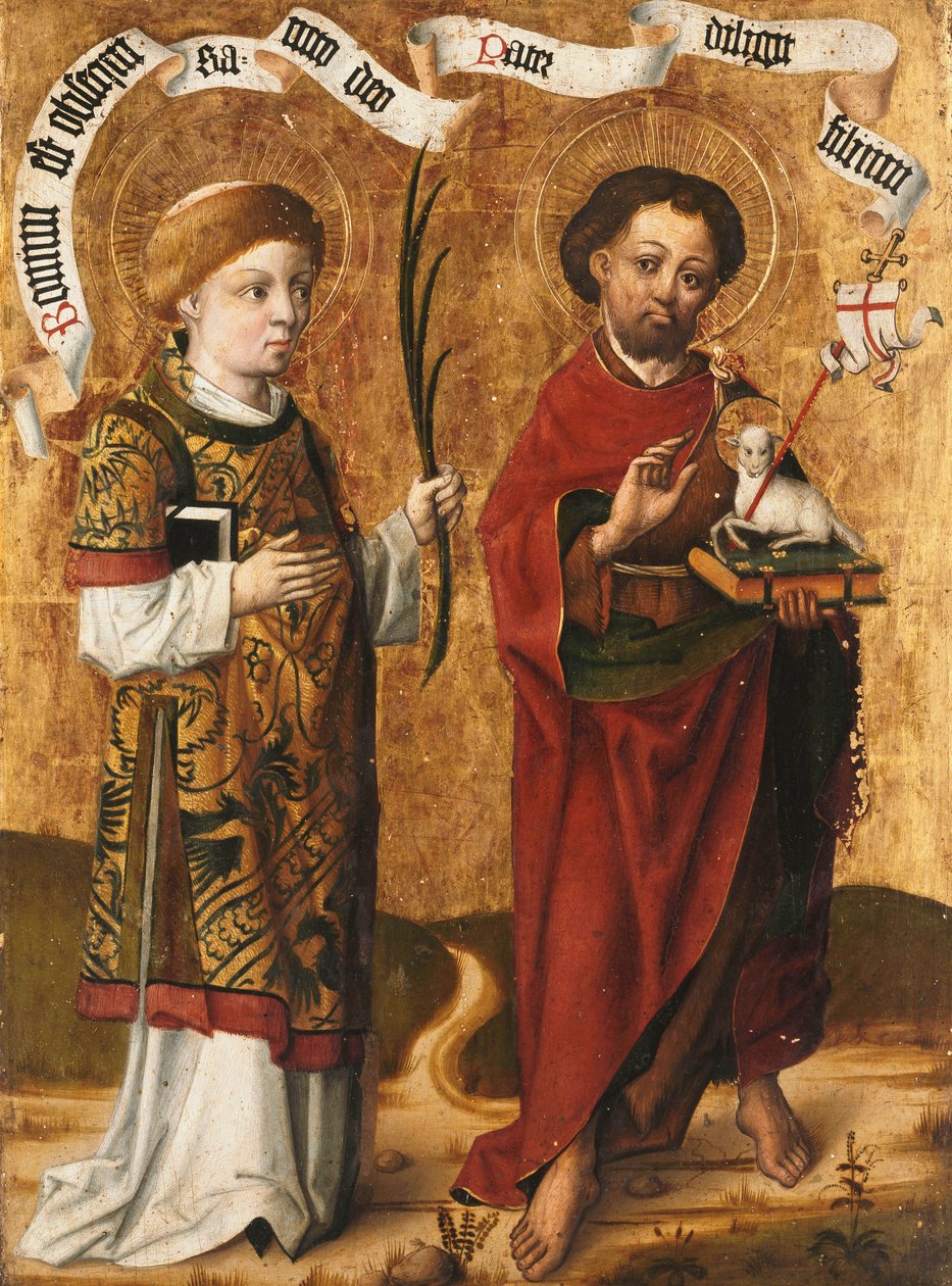 Santos Estêvão e João Batista de Master of Liesborn