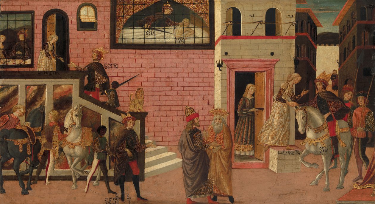 O Estupro de Lucretia, do final do século XV ao início do século XVI. de Master of Marradi