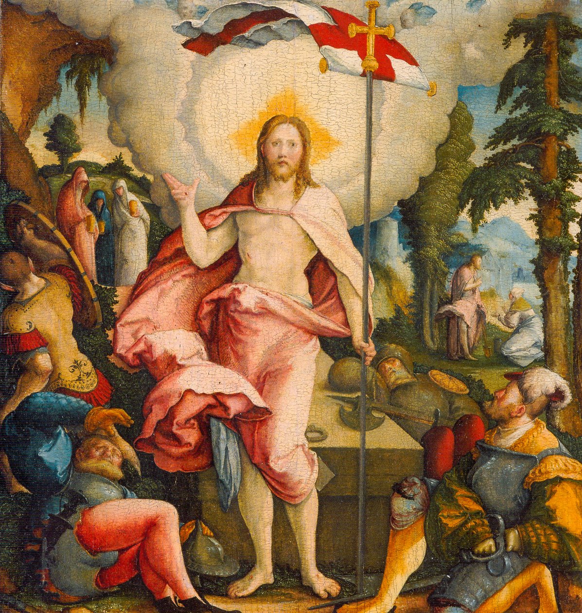 Alemão: Die Auferstehung Christi und Noli me tangere A Ressurreição de Cristo e o Noli me tangere de Master of Messkirch