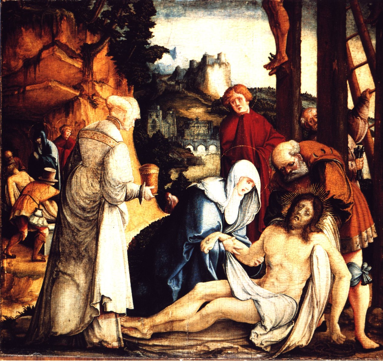 Alemão: A lamentação e a sepultura de Cristo A lamentação de Cristo e a sua sepultura de Master of Messkirch