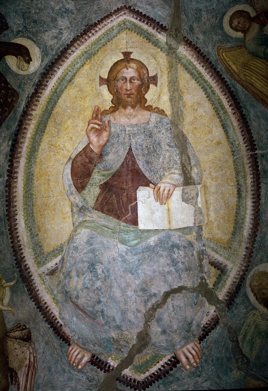 Redentor entre os quatro evangelistas (fresco de Master of Mocchirolo
