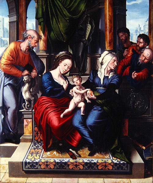 A Sagrada Família (óleo sobre painel) de Master of Paul and Barnabas