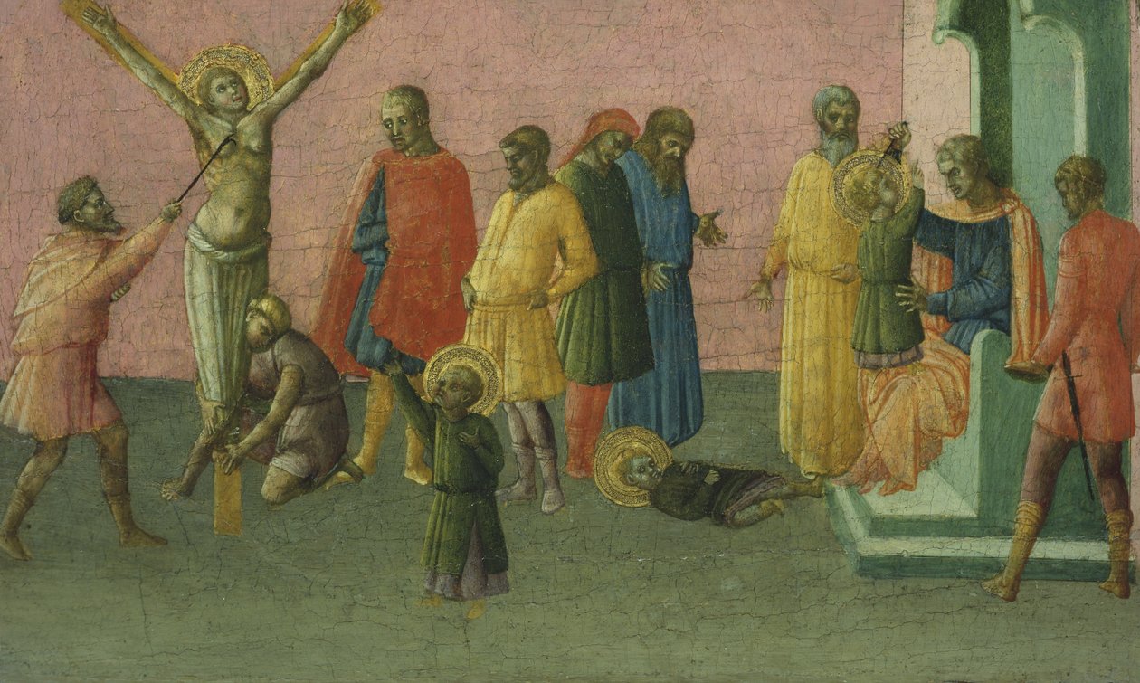 O Martírio dos Santos, 1400-50 (têmpera e folha de ouro no painel) de Master of St. Julitta and St. Quiricus Master of St. Julitta and St. Quiricus