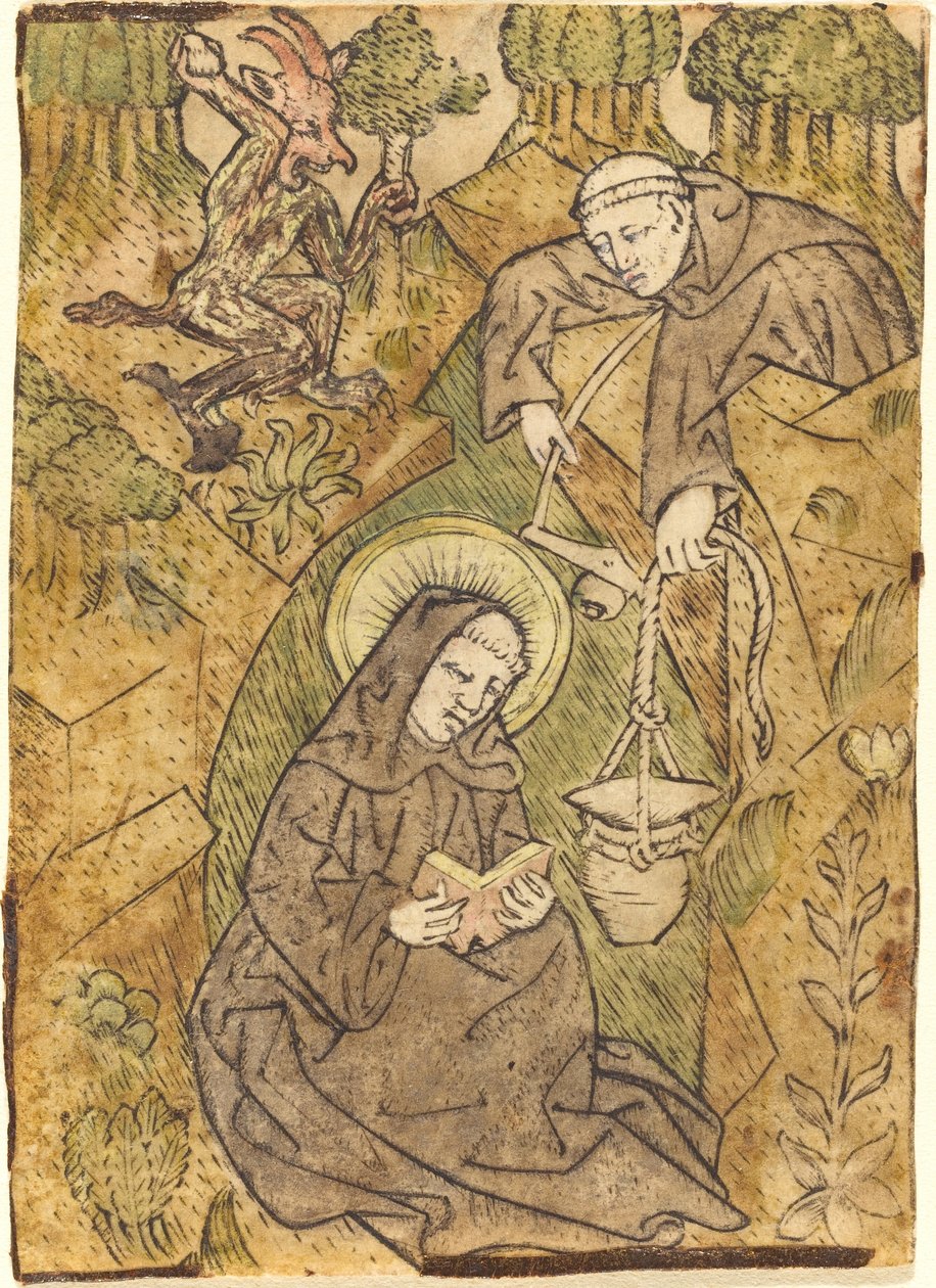 São Bento e o Monge Romanus de Master of St. Wolfgang