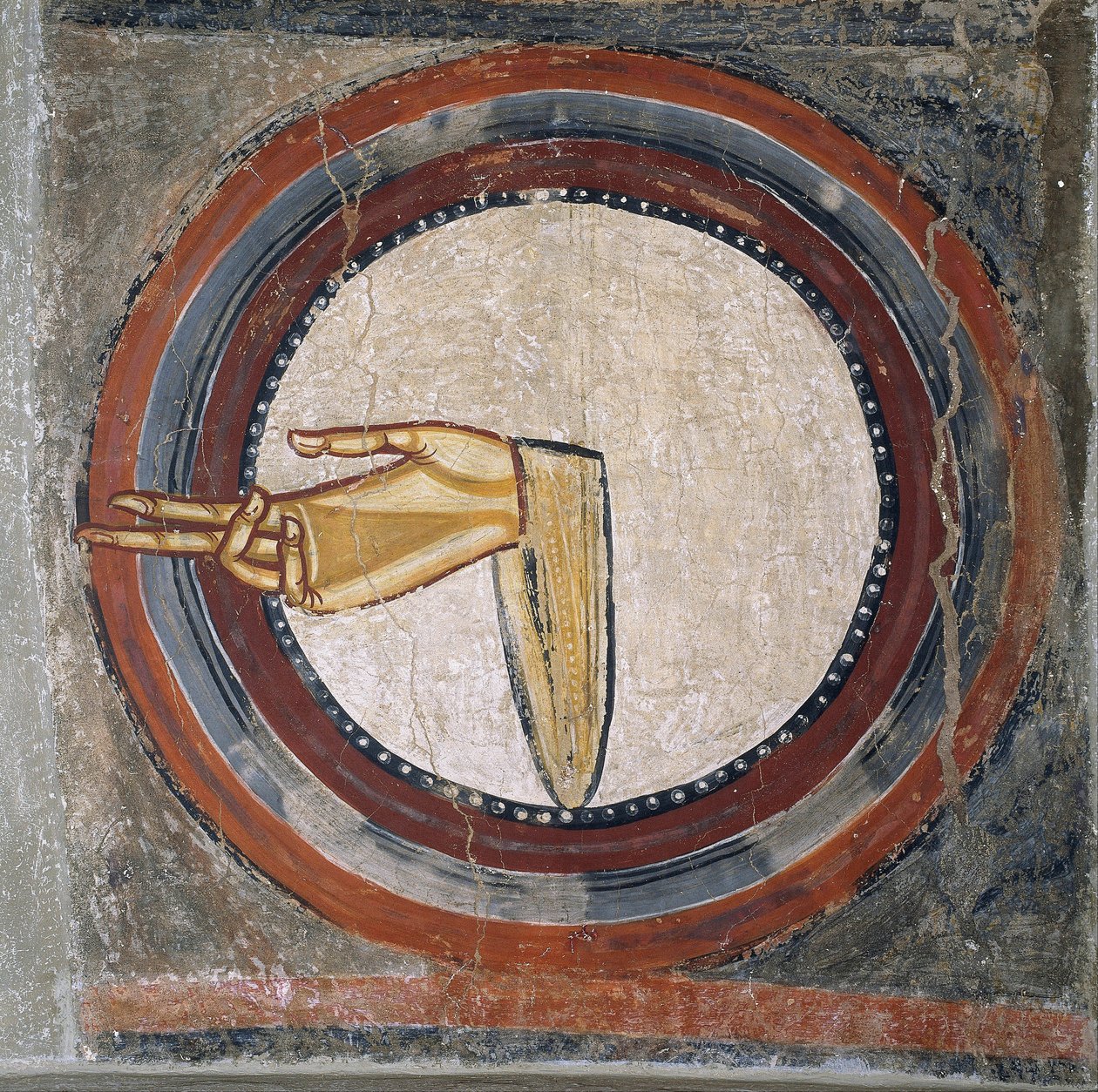 A Mão de Deus (de Sant Climent de Tauell) - Mestre de Tahull (Mestre de Sant Climent de Tauell) (século XII activo) - século XII - Fresco - 95x100 - Museu Nacional d