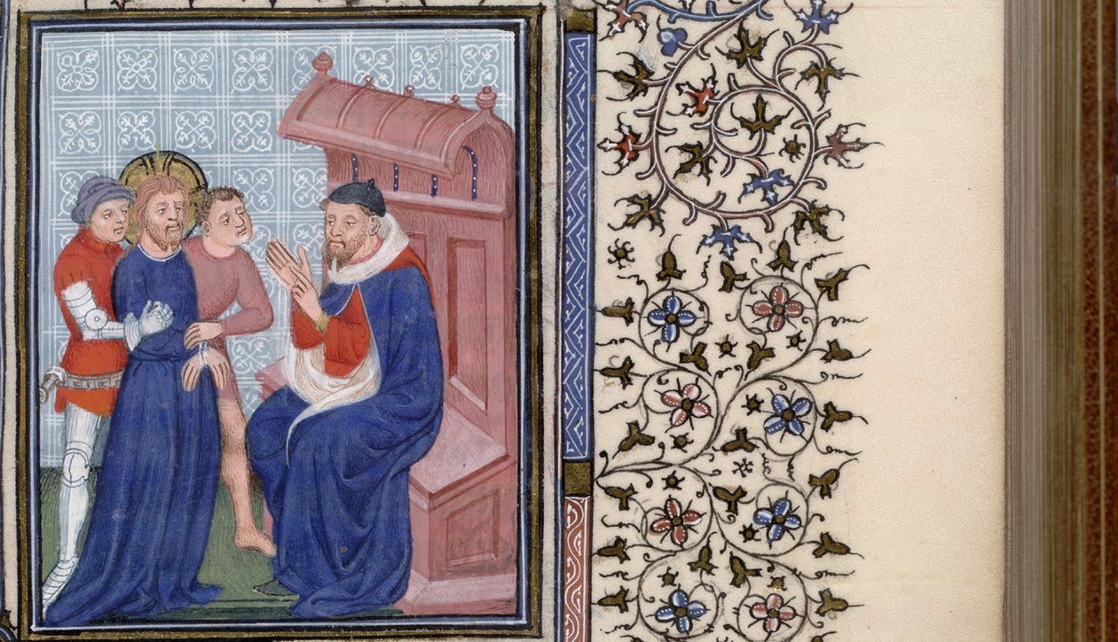 Livro de Horas de Cristo diante de Pilatos, 1400 de Master of Troyes