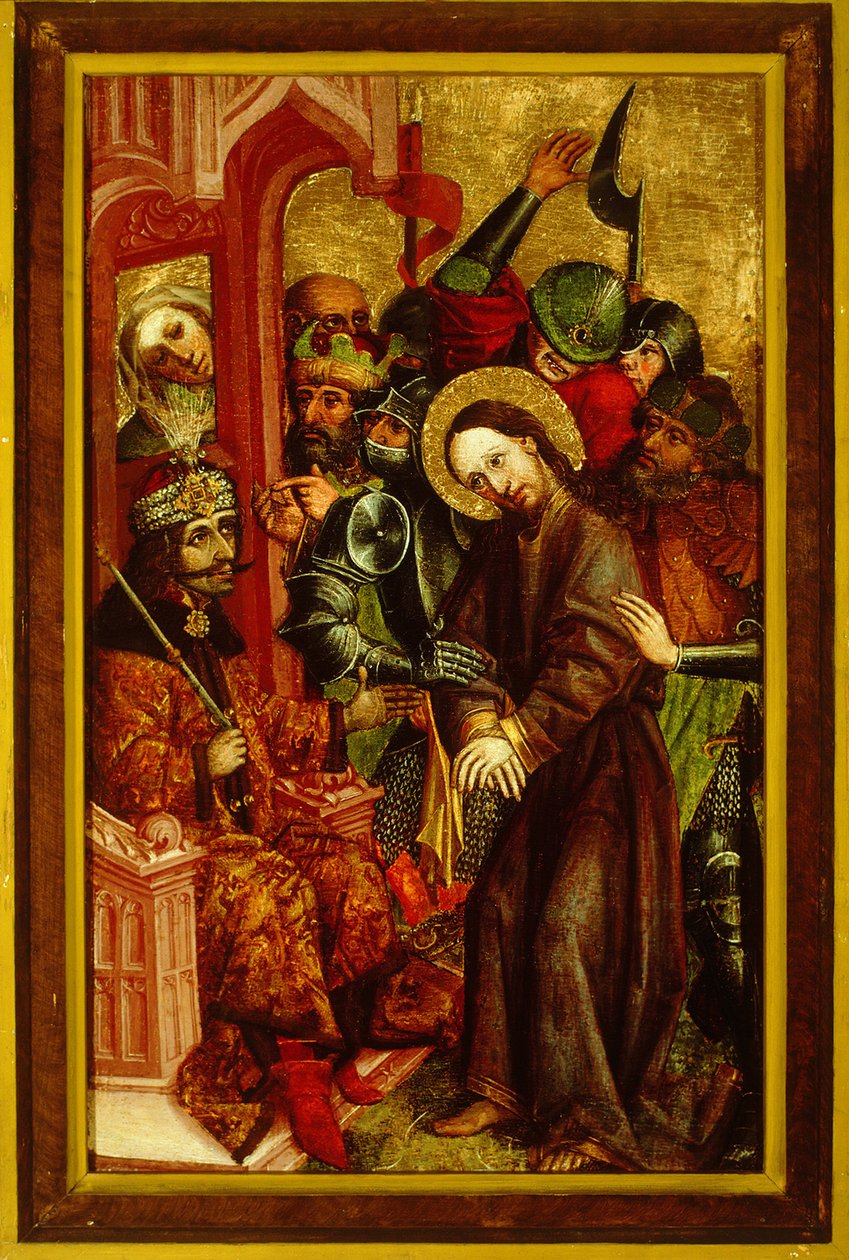 Cristo antes de Pilatos Vlad III como Pôncio Pilatos, ca 1463-1464 de Master of Velenje Panels