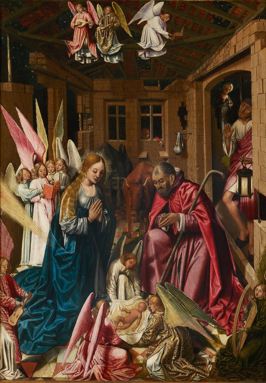 A Natividade de Cristo, 1515-1530 . de Master of West Flanders