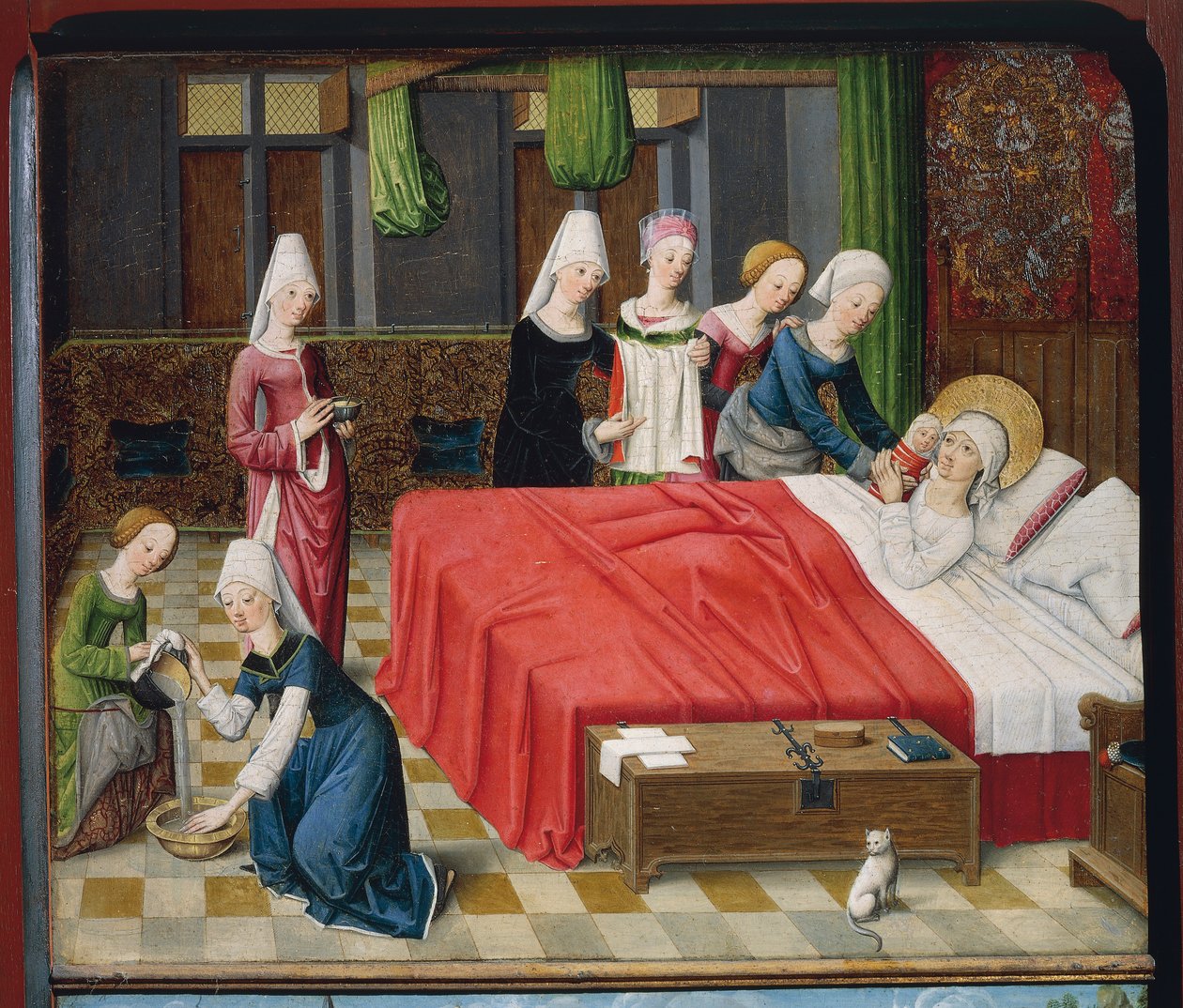 Nascimento da Virgem de Master of the Aachen Altar