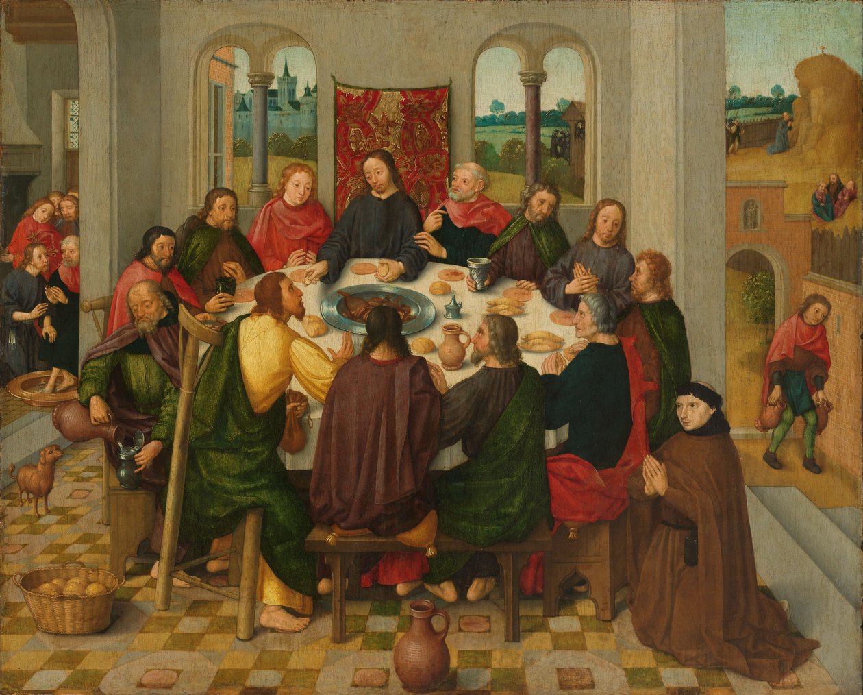 Última Ceia, c. 1485-1500 (óleo sobre painel) de Master of the Amsterdam Death of the Virgin