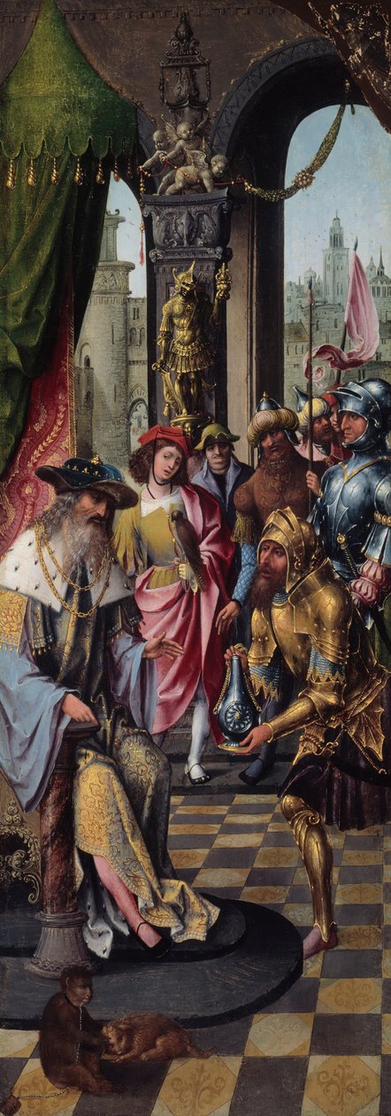 Rei David Recebendo a Água da Cisterna de Belém, 151520. de Master of the Antwerp Adoration