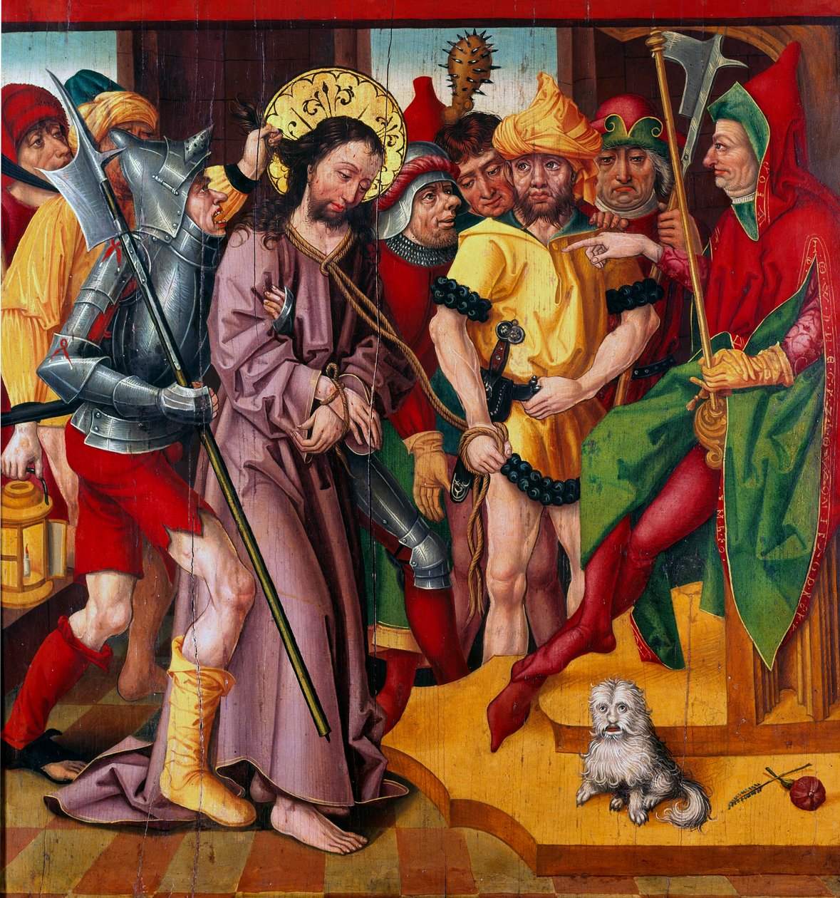 Jesus perante Herodes Antipas Painel do Altar da Paixão do Mestre no cravo de Baden (século XV) Dijon, Museu de Belas Artes de Master of the Baden Carnation