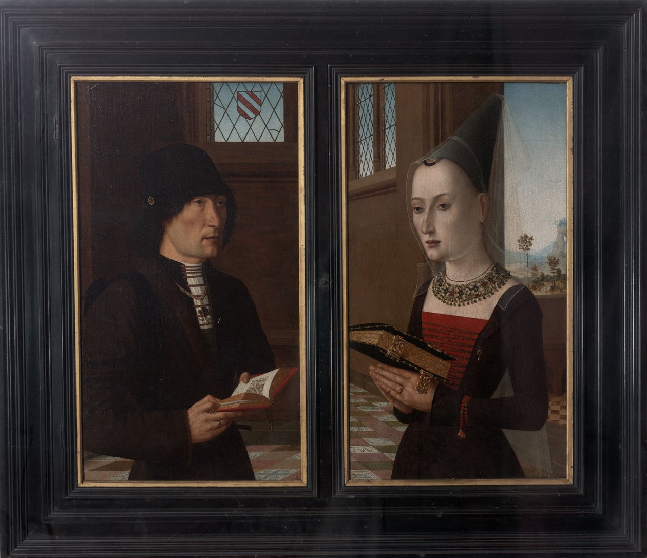 Retratos do banqueiro Pierantonio Baroncelli e sua esposa Maria Bonciani, 1489 de Master of the Baroncelli Portraits