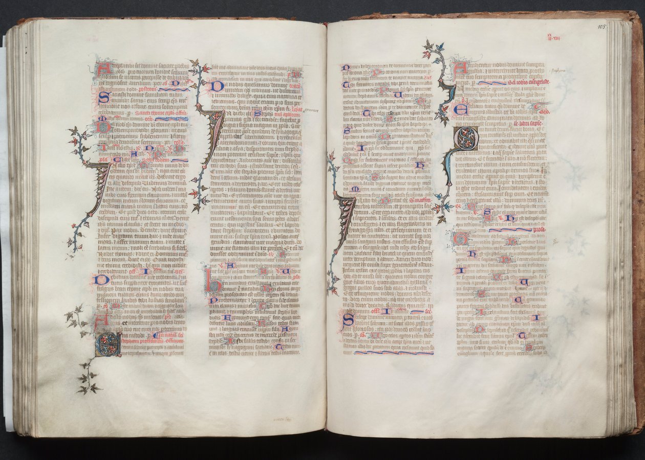O Missal Gotha: Fol. 105v, Texto, c. 1375. de Master of the Boqueteaux