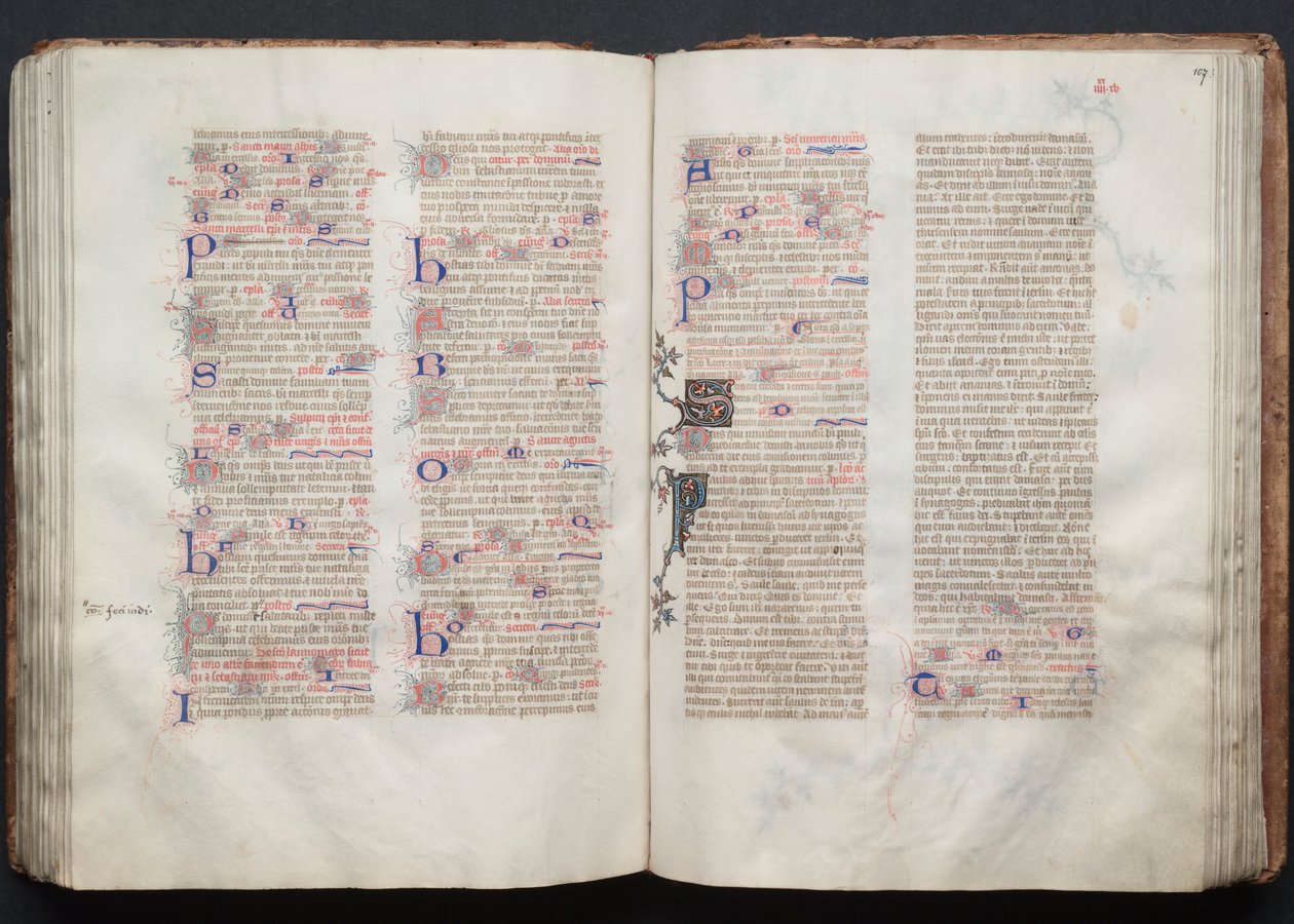O Missal de Gotha: Fol. 106v, Texto, c. 1375. de Master of the Boqueteaux
