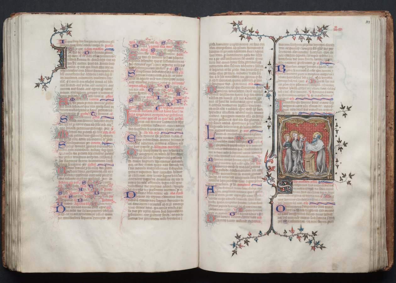 O Missal de Gotha: Fol. 107v, Texto, c. 1375. de Master of the Boqueteaux