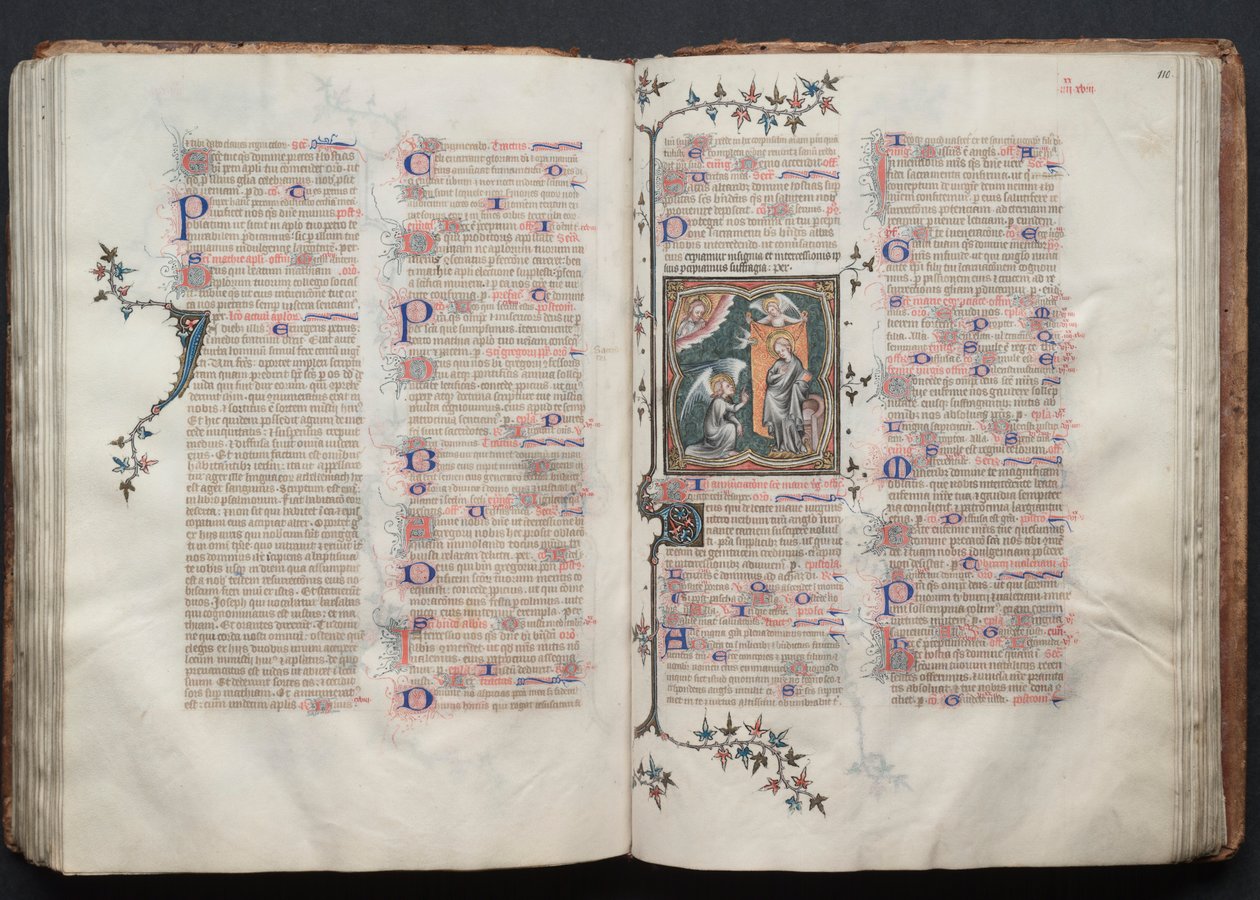 O Missal Gotha: Fol. 109v, Texto, c. 1375. de Master of the Boqueteaux