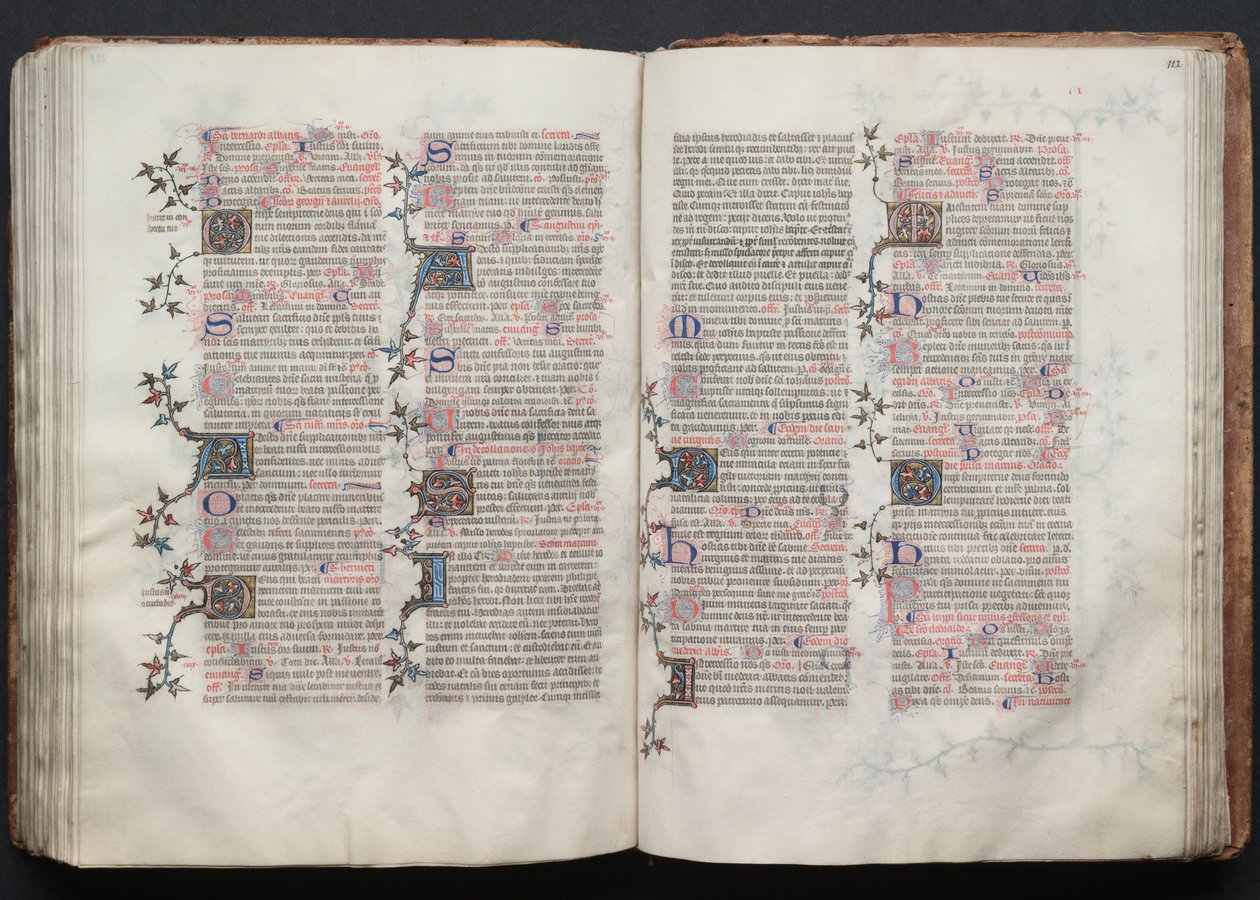 O Missal Gotha: Fol. 121v, Texto, c. 1375. de Master of the Boqueteaux