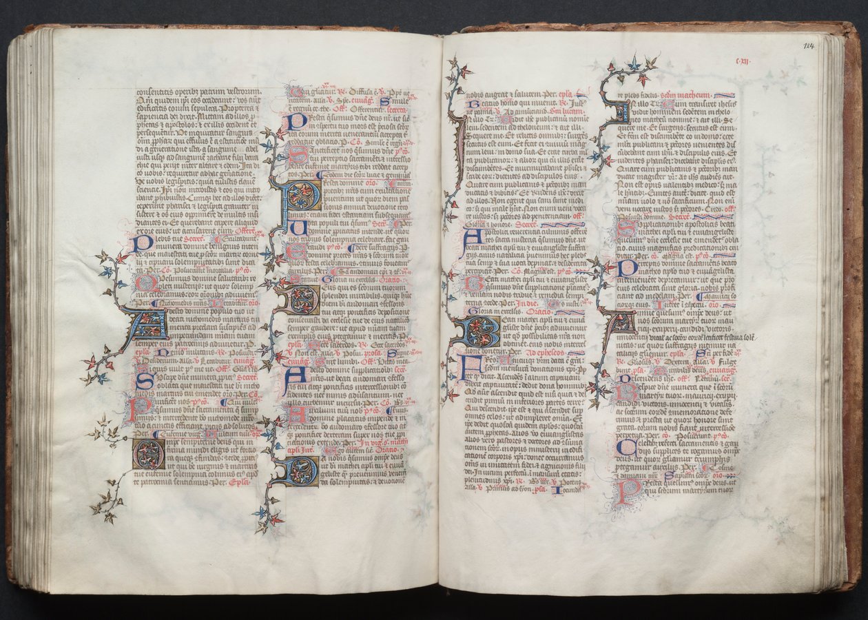 O Missal Gotha: Fol. 124r, Texto, c. 1375. de Master of the Boqueteaux