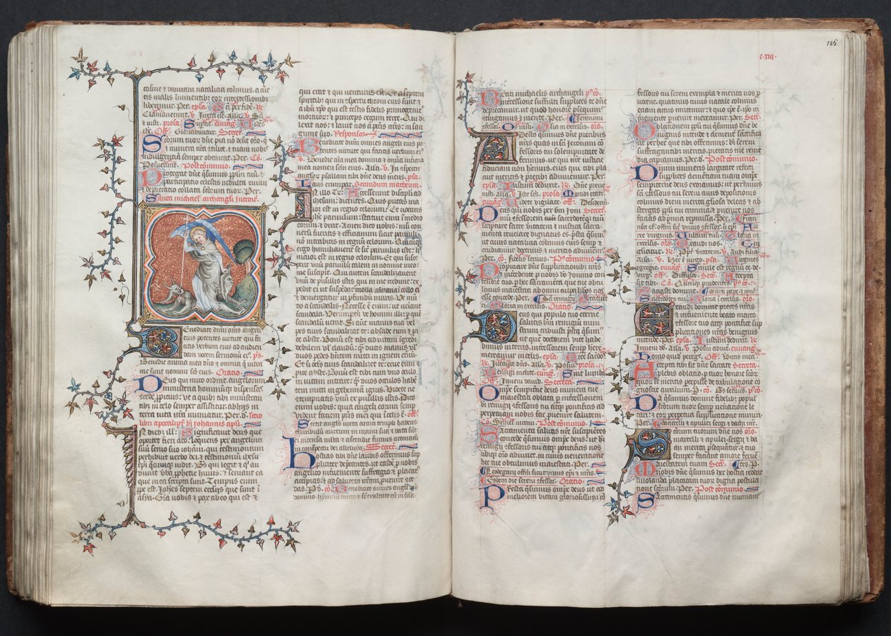 O Missal Gotha: Fol. 124v, O Arcanjo Miguel, c. 1375. de Master of the Boqueteaux