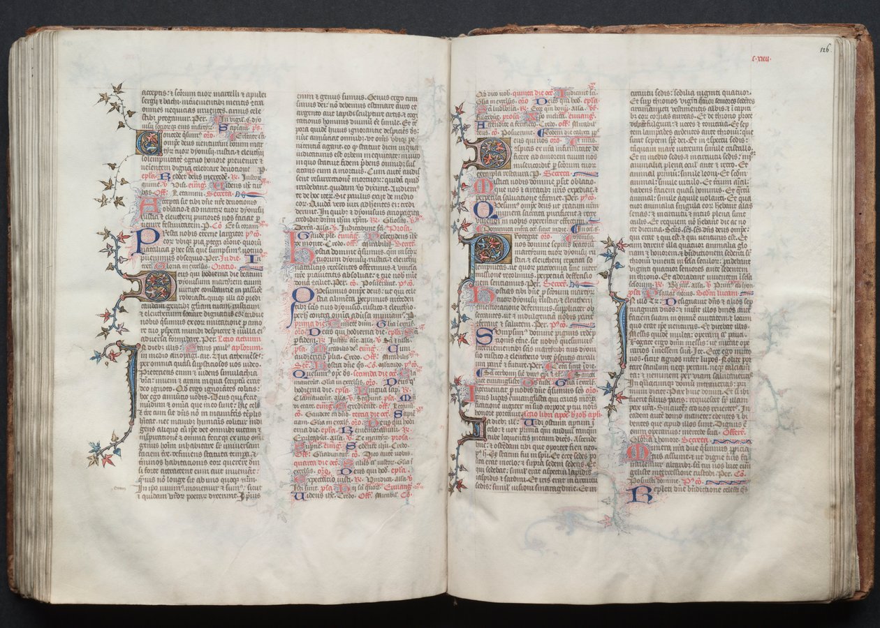 O Missal Gotha: Fol. 125v, Texto, c. 1375. de Master of the Boqueteaux