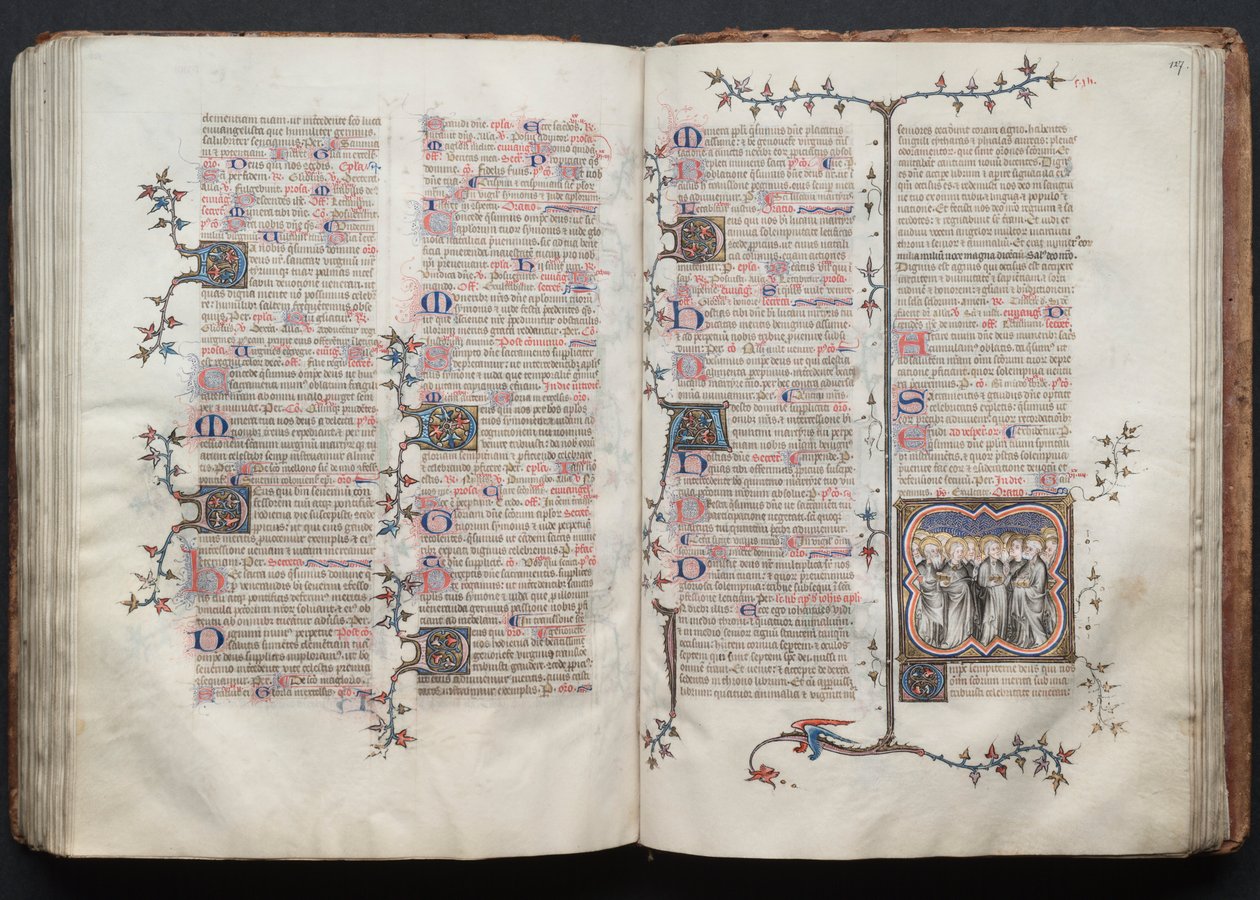 O Missal Gotha: Fol. 126v, Texto, c. 1375. de Master of the Boqueteaux