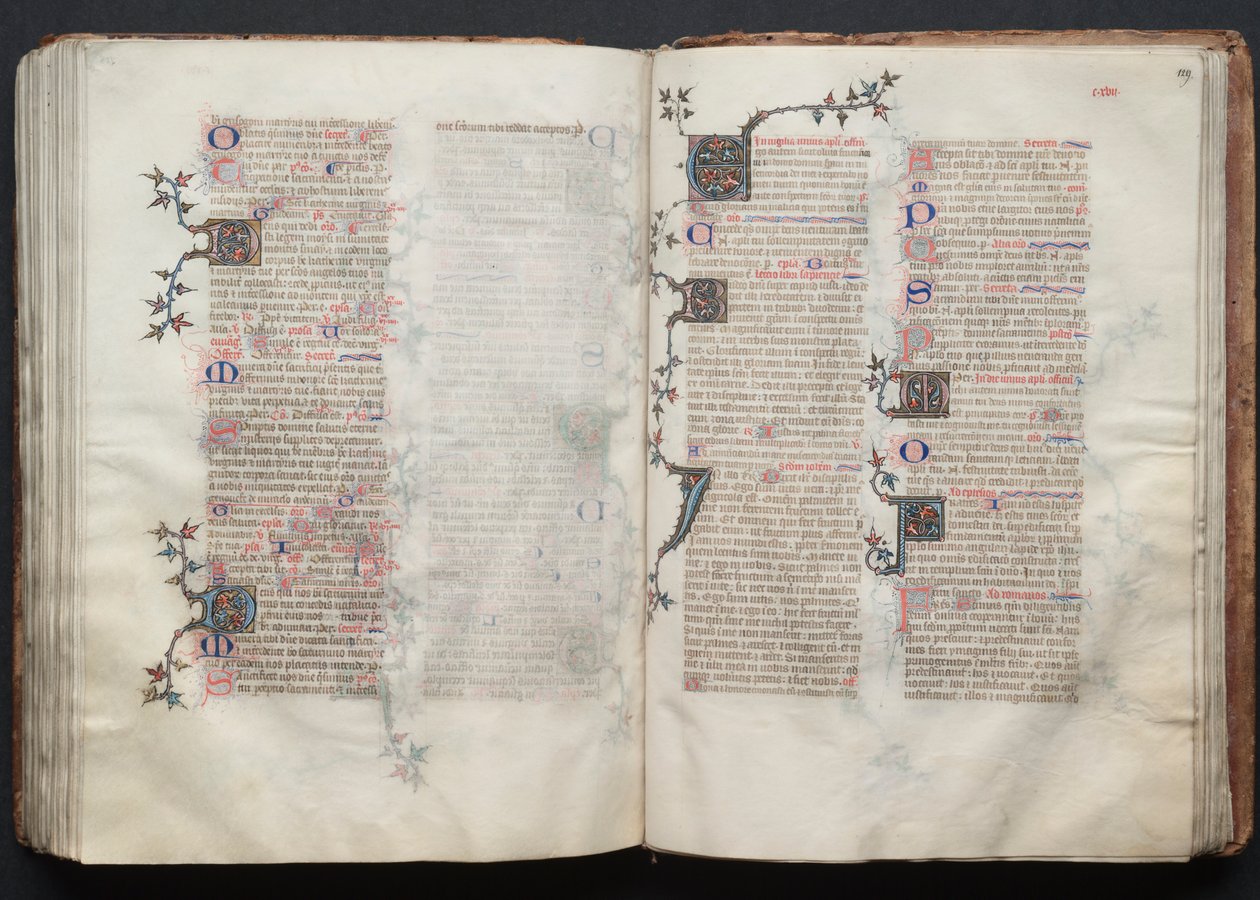 O Missal Gotha: Fol. 129r, Texto, c. 1375. de Master of the Boqueteaux