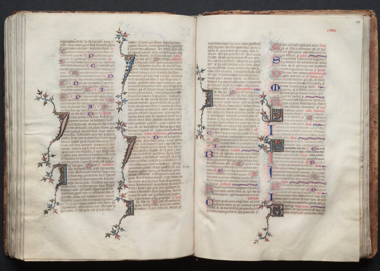 O Missal Gotha: Fol. 130r, Texto, c. 1375. de Master of the Boqueteaux