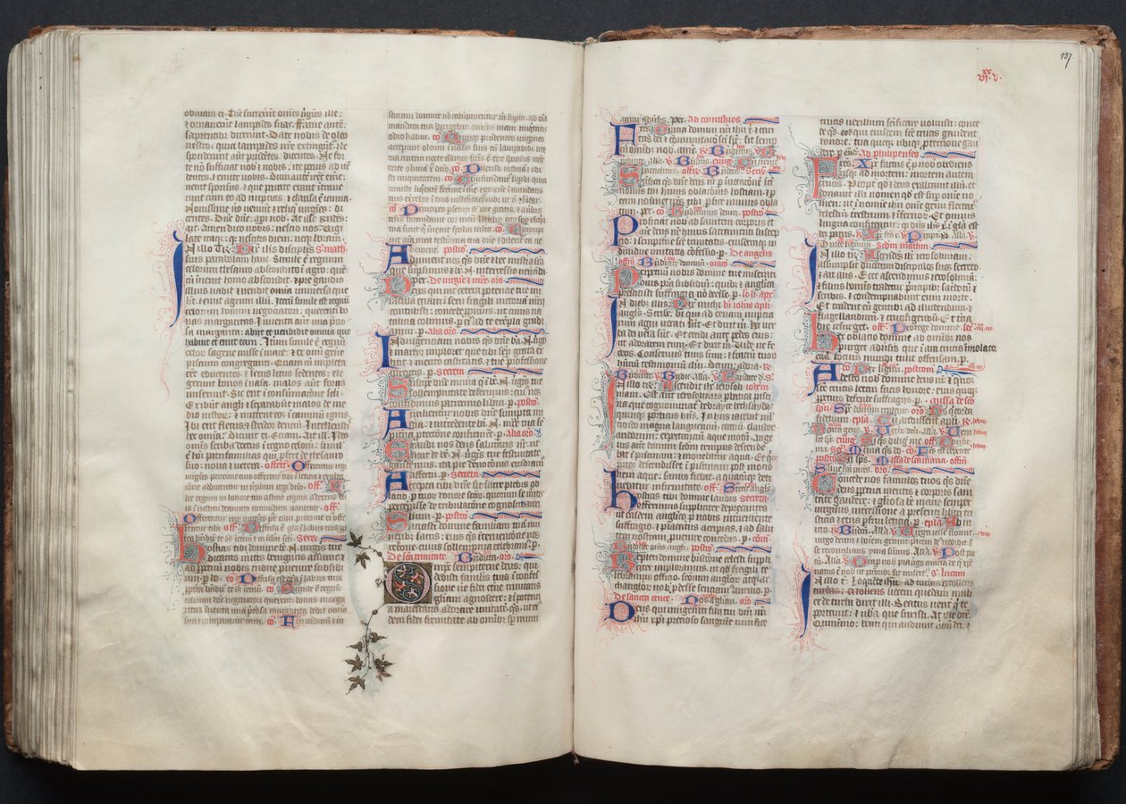 O Missal Gotha: Fol. 137r, Texto, c. 1375. de Master of the Boqueteaux