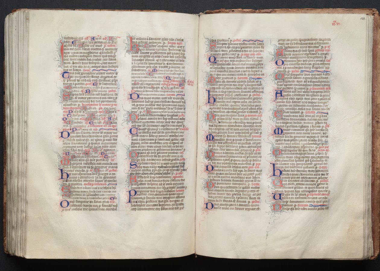 O Missal Gotha: Fol. 138r, Texto, c. 1375. de Master of the Boqueteaux