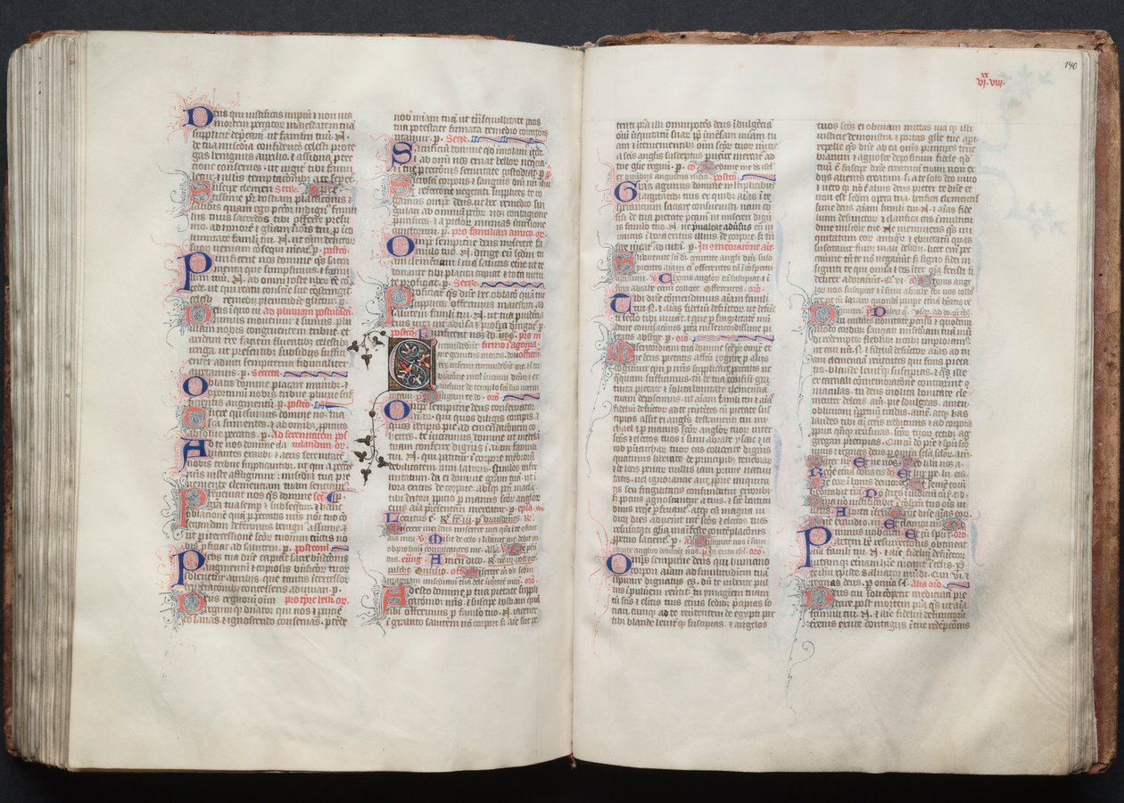 O Missal Gotha: Fol. 140r, Texto, c. 1375. de Master of the Boqueteaux