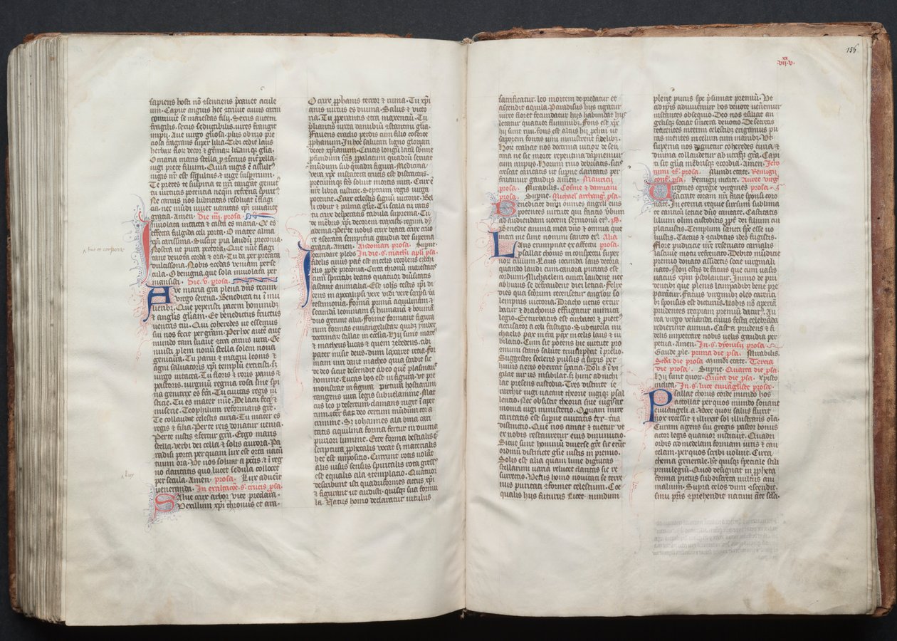 O Missal Gotha: Fol. 155v, Texto, c. 1375. de Master of the Boqueteaux