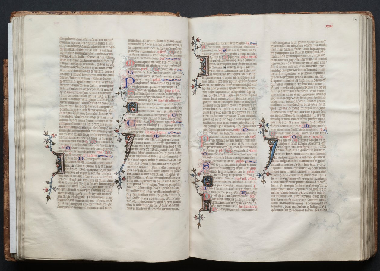 O Missal Gotha: Fol. 34r, Texto, c. 1375. de Master of the Boqueteaux
