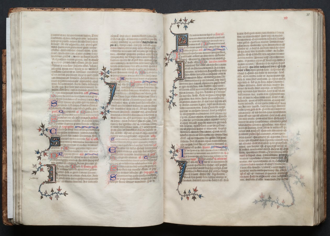 O Missal Gotha: Fol. 34v, Texto, c. 1375. de Master of the Boqueteaux