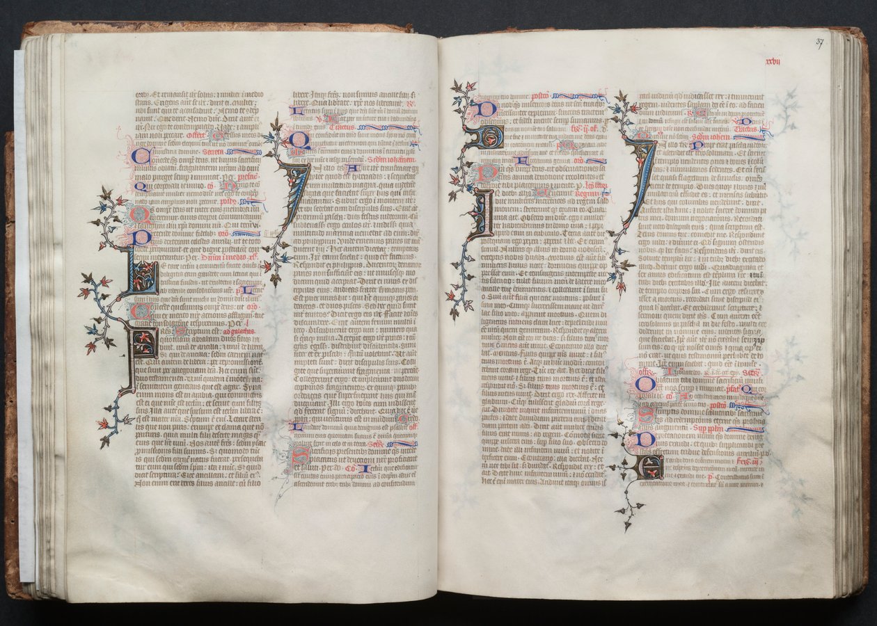 O Missal Gotha: Fol. 36v, Texto, c. 1375. de Master of the Boqueteaux