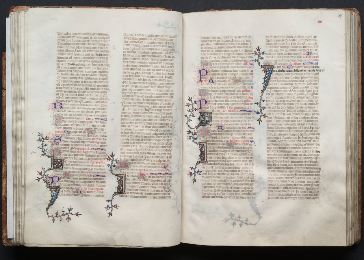 O Missal Gotha: Fol. 38v, Texto, c. 1375. de Master of the Boqueteaux