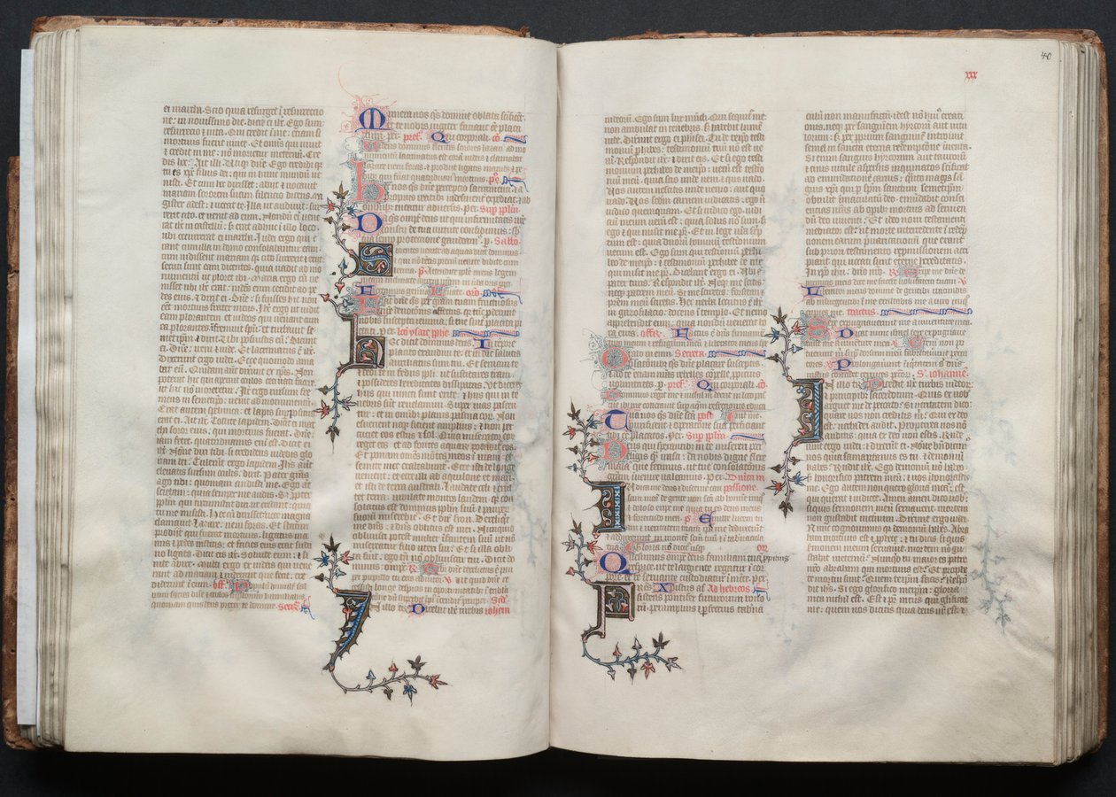 O Missal Gotha: Fol. 40r, Texto, c. 1375. de Master of the Boqueteaux