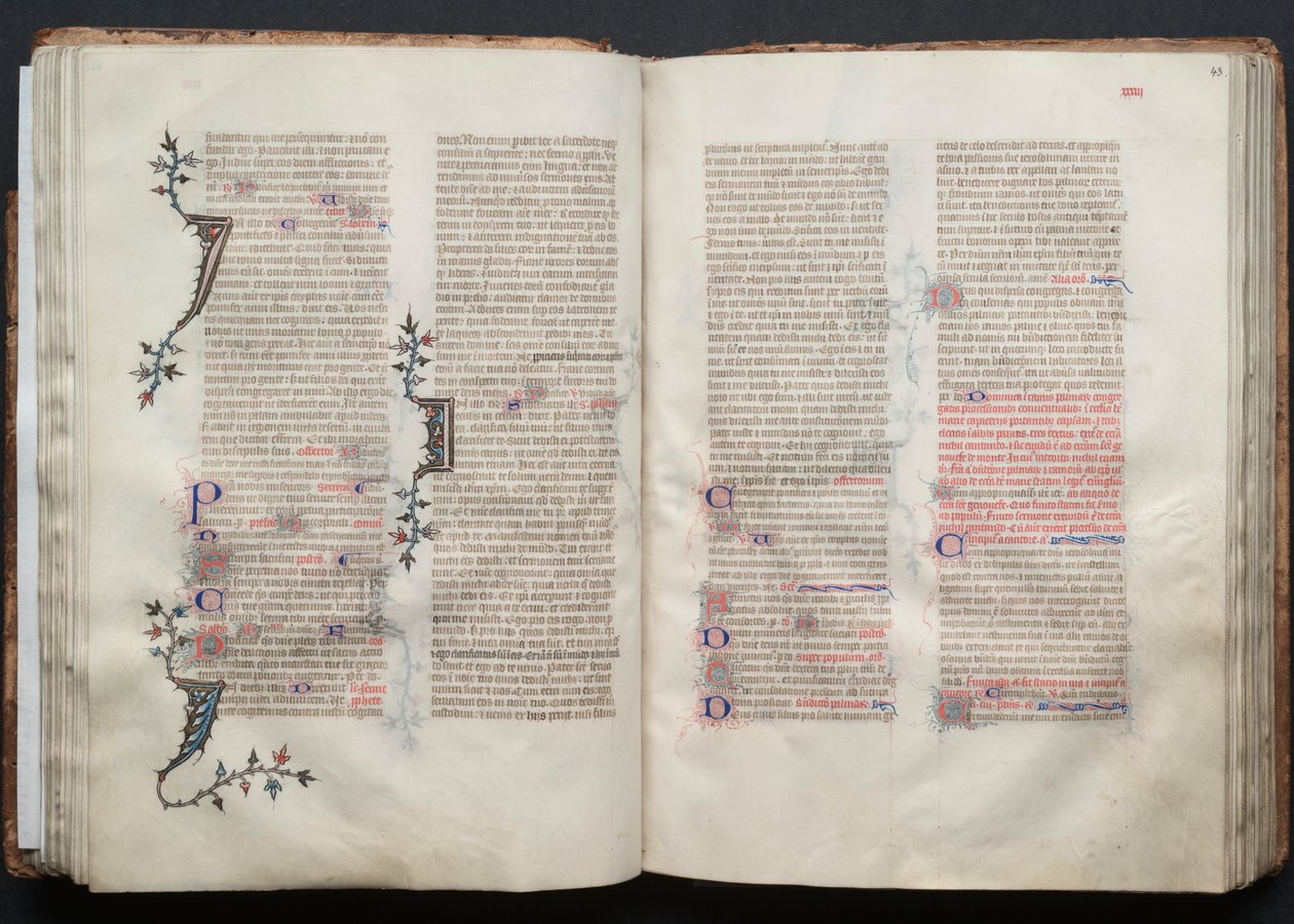 O Missal Gotha: Fol. 42v, Texto, c. 1375. de Master of the Boqueteaux