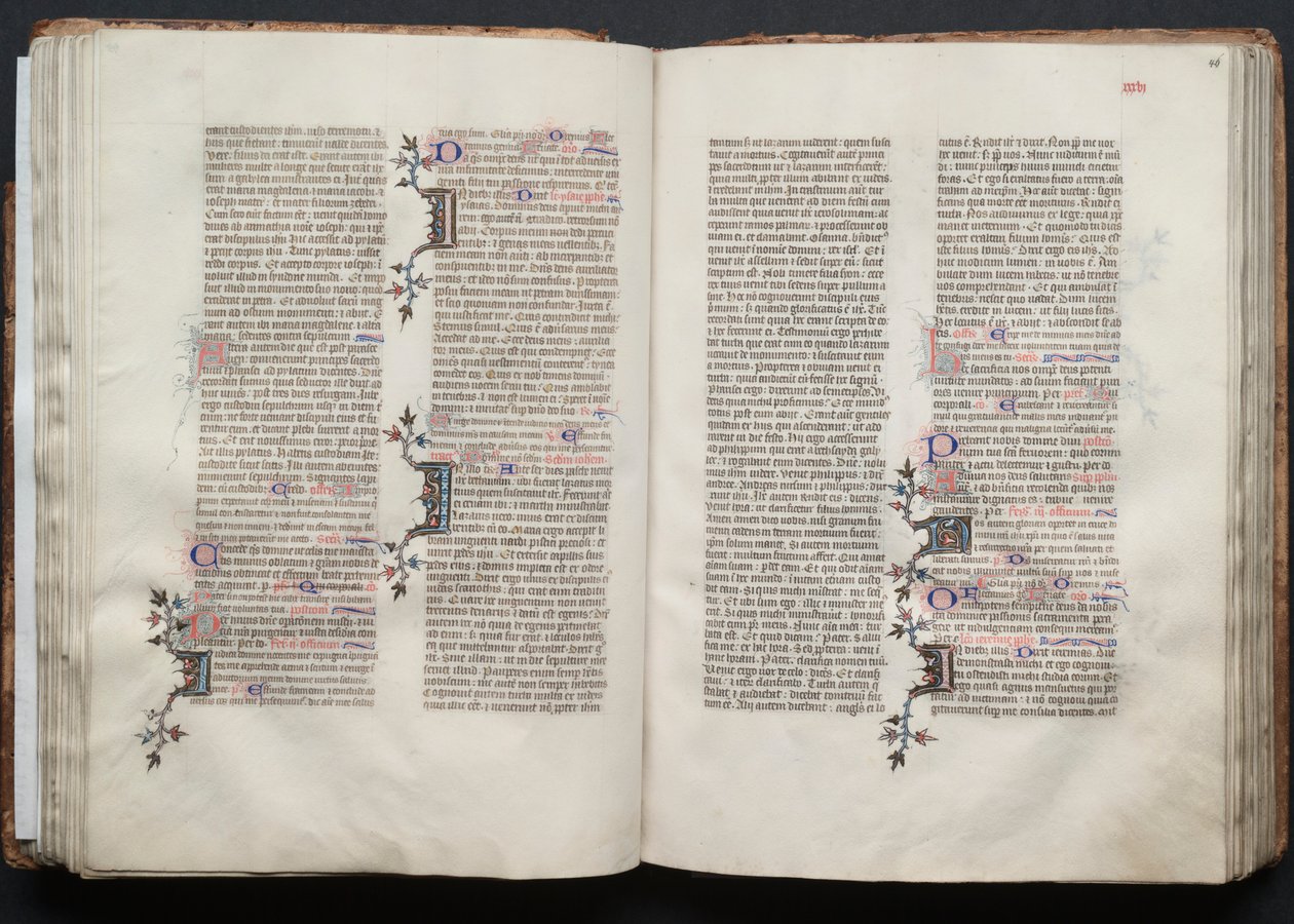 O Missal Gotha: Fol. 45v, Texto, c. 1375. de Master of the Boqueteaux