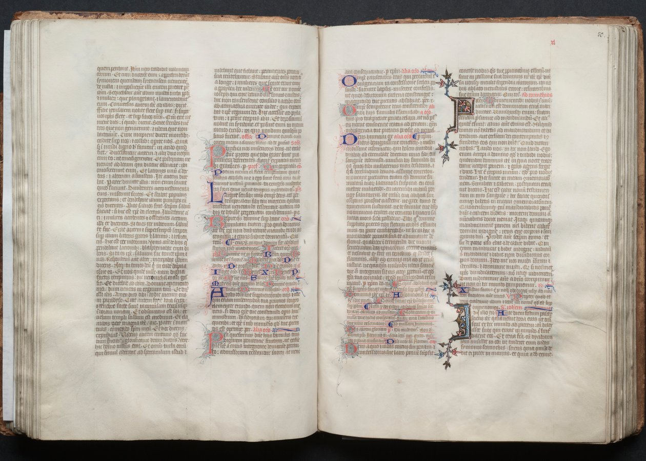 O Missal Gotha: Fol. 50r, Texto, c. 1375. de Master of the Boqueteaux