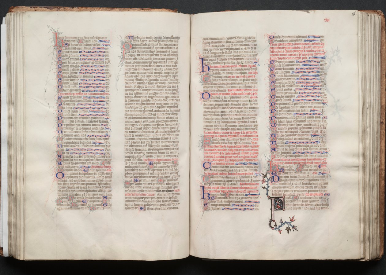 O Missal Gotha: Fol. 56r, Texto, c. 1375. de Master of the Boqueteaux