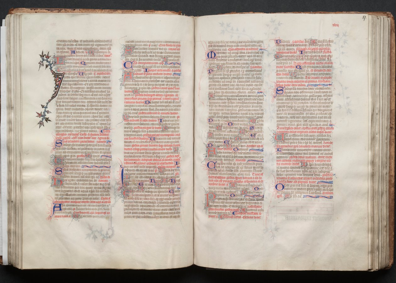 O Missal Gotha: Fol. 56v, Texto, c. 1375. de Master of the Boqueteaux