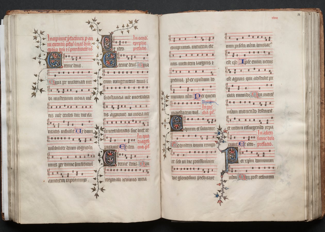 O Missal de Gotha: Fol. 58r, Texto, c. 1375. de Master of the Boqueteaux