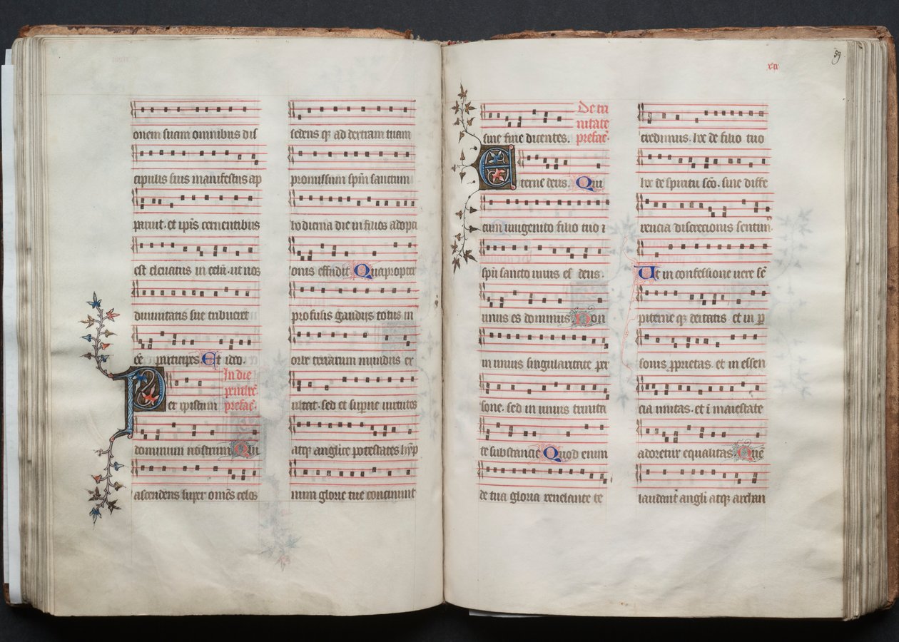 O Missal Gotha: Fol. 58v, Texto, c. 1375. de Master of the Boqueteaux