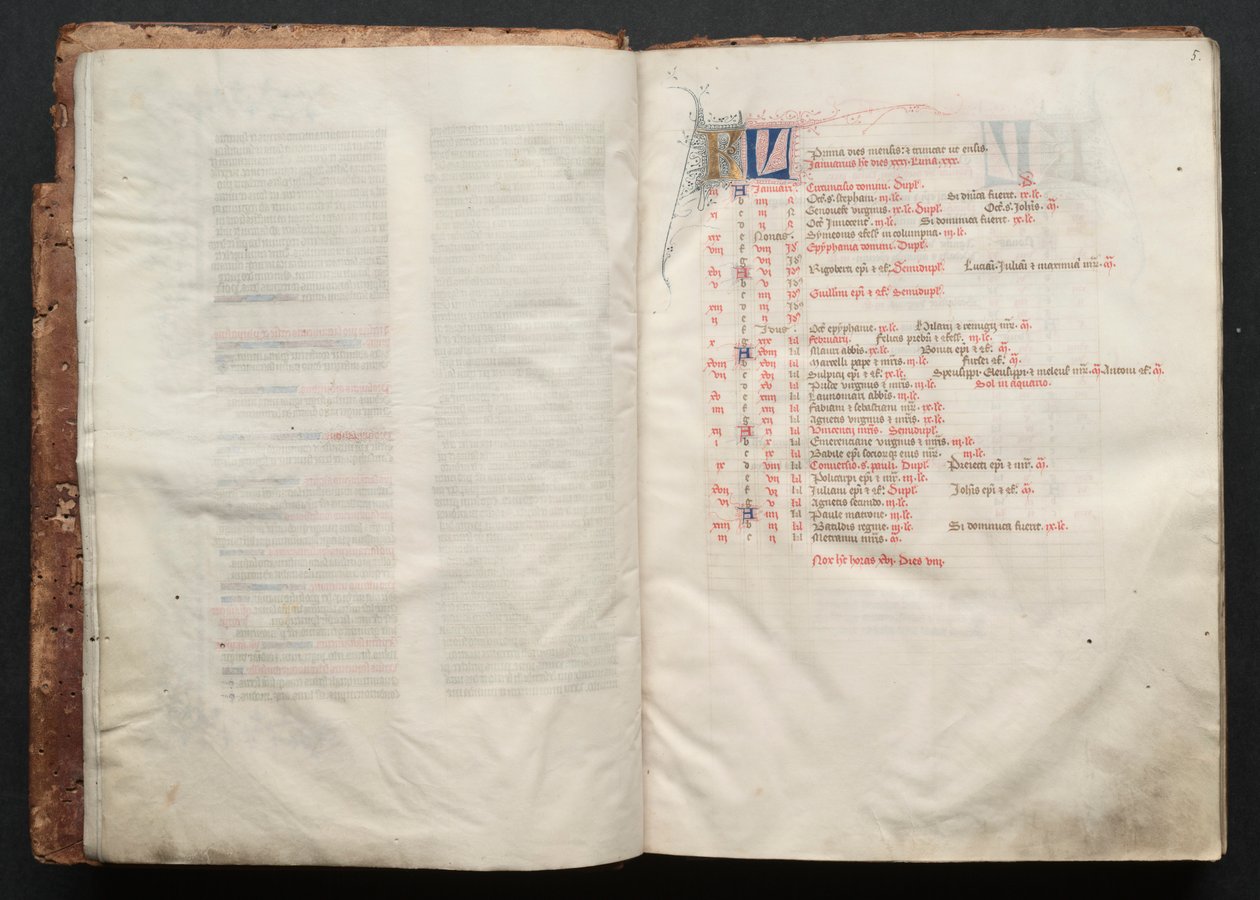 O Missal Gotha: Fol. 5r, Texto , c. 1375. de Master of the Boqueteaux