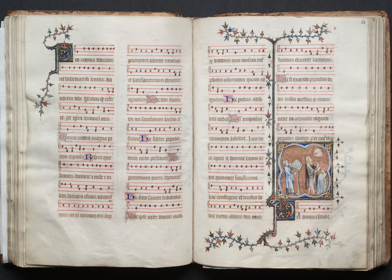 O Missal Gotha: Fol. 60v, Texto, c. 1375. de Master of the Boqueteaux