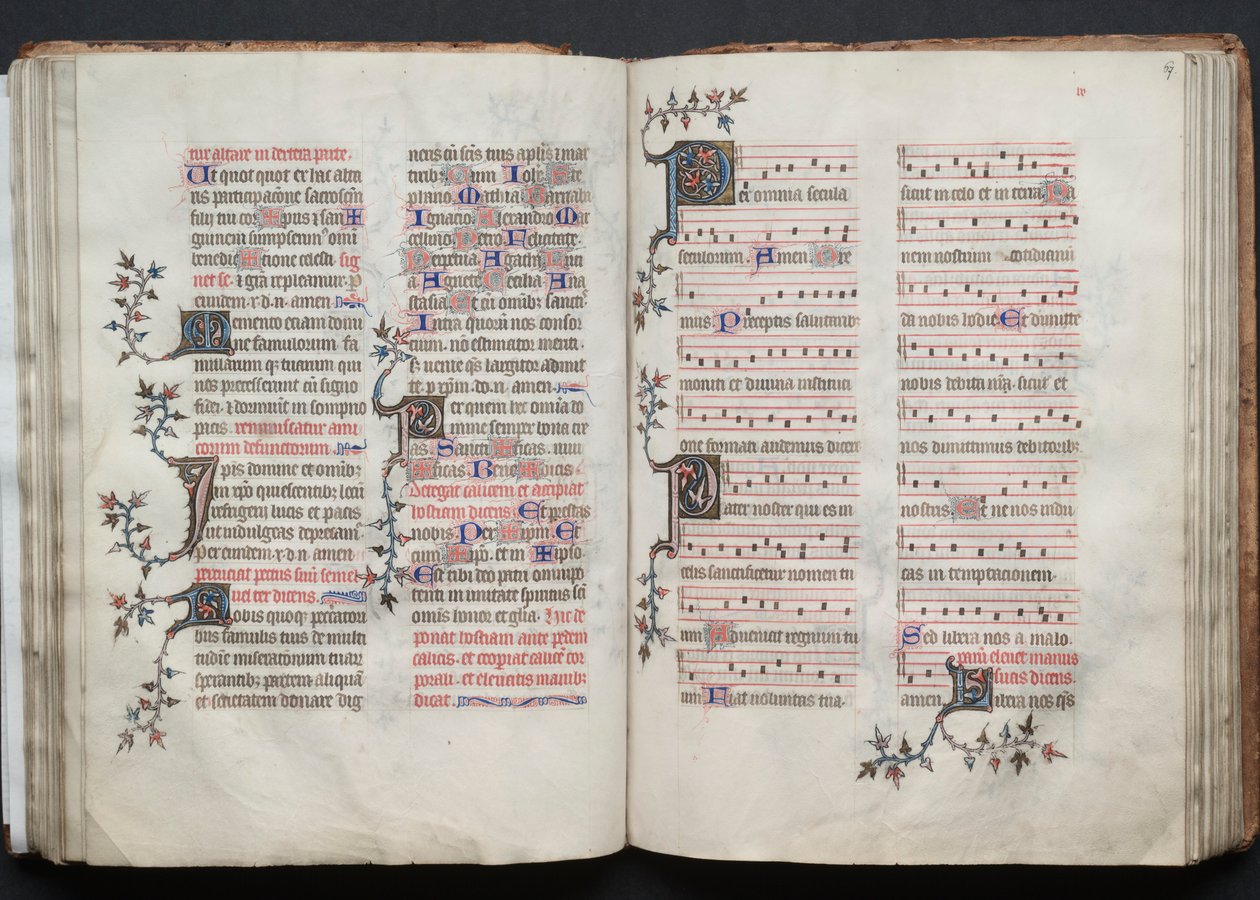 O Missal Gotha: Fol. 66v, Texto, c. 1375. de Master of the Boqueteaux