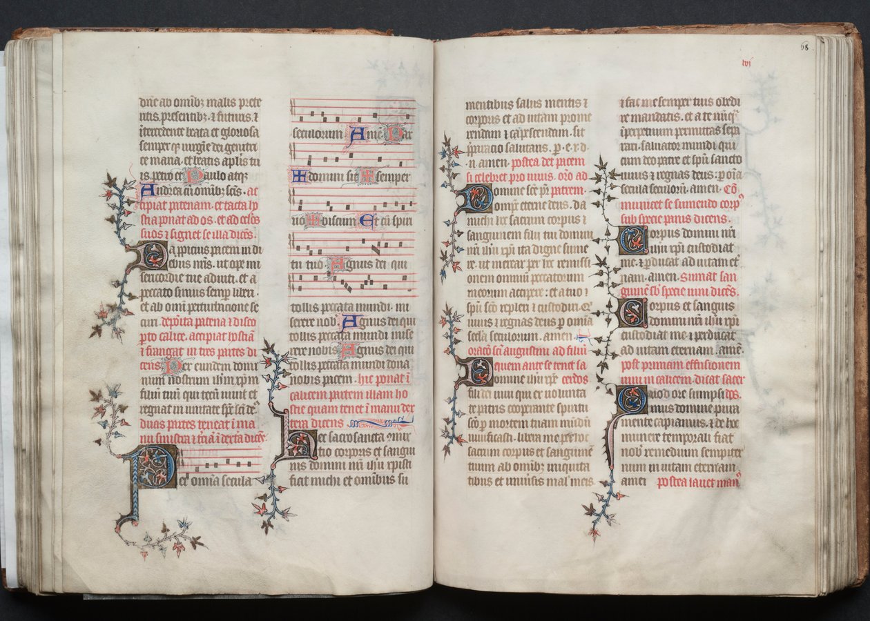 O Missal Gotha: Fol. 67v, Texto, c. 1375. de Master of the Boqueteaux