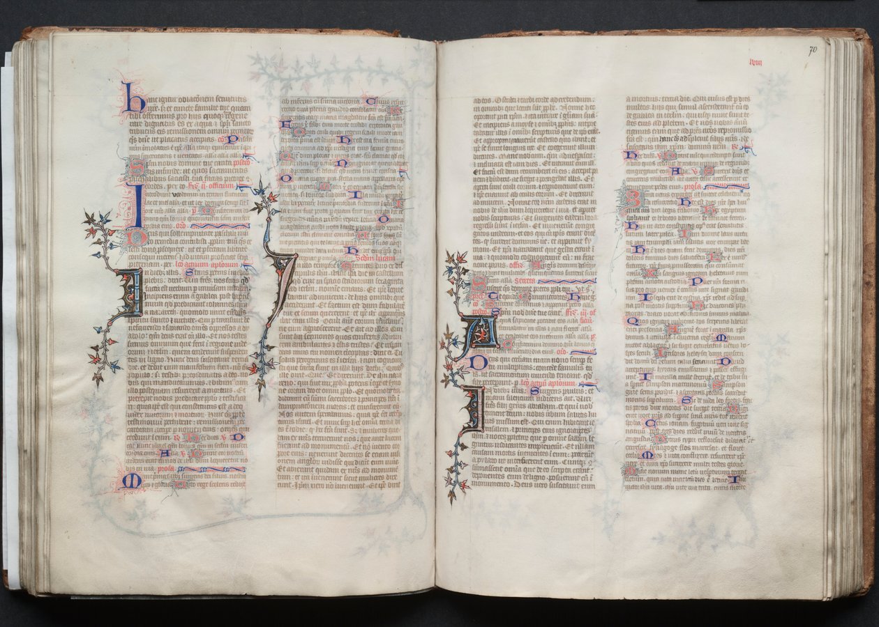 O Missal Gotha: Fol. 70r, Texto, c. 1375. de Master of the Boqueteaux